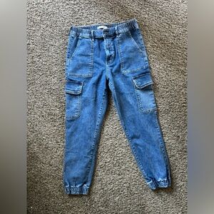 SO Women's High Rise Blue Cargo Jeans